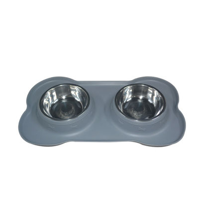 kaufen Doppelpack-Silikon-Haustier-Versorgungen fertigten Logo Dog Pet Feeding Bowls besonders an online manufacture