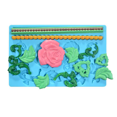 kaufen Blumen-Silikon-backende Geräte backen zusammen, Möbel-Spitze-Silikon-Fondant-Formen machend online manufacture