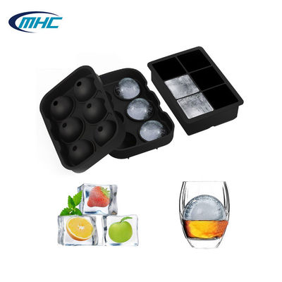 kaufen Das 6 Hohlraum-Silikon-Eis-Form auf Lager Ball-geformten Eis-Würfel Tray Customized online manufacture