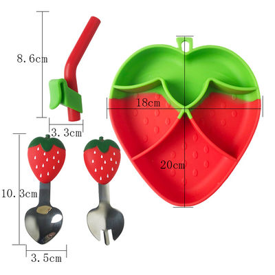 kaufen MHC-Frucht-Entwurfs-Silikon-Baby-Fütterungssatz BPA freier Erdbeerfressnapf online manufacture