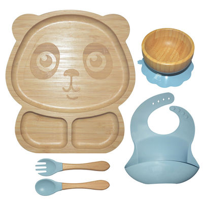 kaufen Freies teilte Silikon-Baby-Fütterungssatz BPA Sog Bambussilikon-Baby-Platte MHC online manufacture