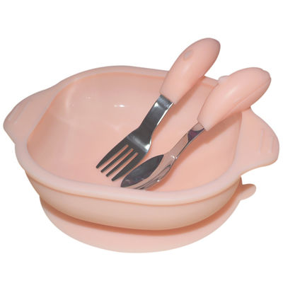 kaufen Baby-weiches Silikon-Saugschüssel-Platten-kleines Baby geteilter Platten-Löffel mit Deckel-Satz online manufacture