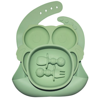 kaufen 6 PC-Silikon-Baby-Fütterungsplatten stellt mit Geschirr des Schalen-Schellfisch-Gabel-Löffel-MHC ungiftig ein online manufacture