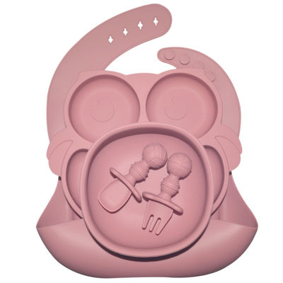 kaufen 6 PC-Silikon-Baby-Fütterungsplatten mit Schalen-Schellfisch-Schüssel-Gabel-Löffel-ungiftiger Nahrung Tray Dishes online manufacture