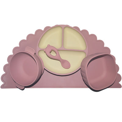 kaufen Ergonomische Silikon-Babyspeisen-Set Silikon-Kinderplatten Gabel und Löffel für Kleinkinder online manufacture