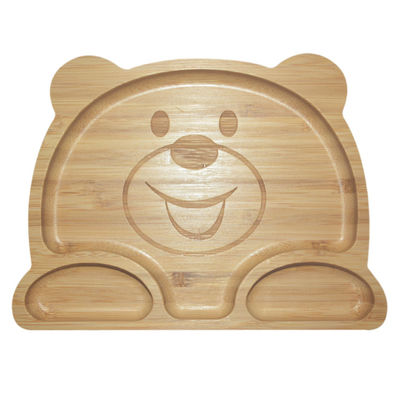 kaufen MHC Silizium-Geteilte Saug Speisen Kinder Holz Essen Bambus Besteck Silizium Baby Teller online manufacture