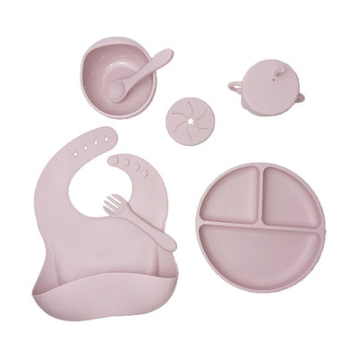 Grad unzerbrechliches der Saugbaby-Silikon-einziehender gesetzter Nahrung5pcs mit Sippy-Schale