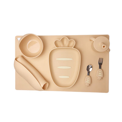 7 Silikon-Baby-des einziehenden gesetzte Karotten-Form-Stücke Speisetisch-Mat Suction Cup