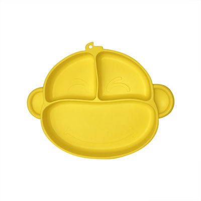 Kundengebundene Saugsilikon-Schüssel Silikon-Baby-Tray Cartoon Monkey Shapes BPA freie