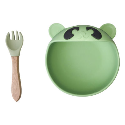 ODM-Silikon-Baby-Tray Bear Shape Feeding Suctions-Schüssel-und -löffel-Mikrowellen-Safe