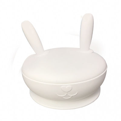 Baby-Fütterungssilikon-Sog geteilte Platte mit Deckel BPA freier Bunny Shape