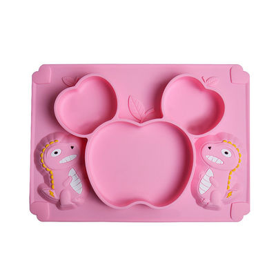Baby-Geschirr-Satz-Löffel-Platten-Schüssel Eco die Platten der Nahrungsmittelsilikon-Kinder freundliche