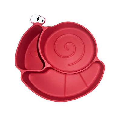 Saugsilikon, das Tray Set Food Grade Infant-Futternapf-Schnecken-Form einzieht