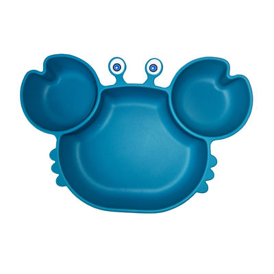 Freundliches kundenspezifisches Logo Krabben-Form-Silikon-Baby-Tray Set Food Grade Ecos