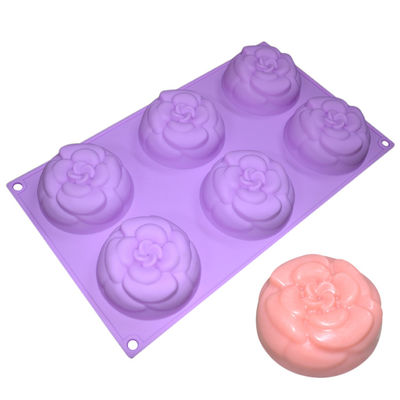 Hohlraum-Blumen der Antiriss-formen handgemachte Silikon-Seifen-Form-6 für Kuchen-Dekoration
