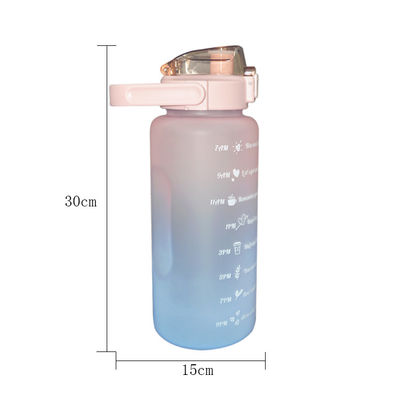 Unisexwasser-Flasche des sport-Silikon-Wasser-Flaschen-kundengebundene Logo-2000ml mit Stroh
