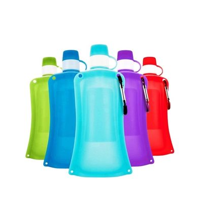 zusammenklappbare Wasser-Flaschen-tägliche tragbare Sport-im Freien Wasser-Flasche des Silikon-0.5L