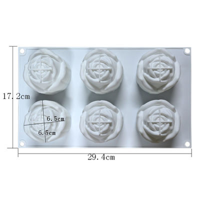 Nahrungsmittelgrad-Seifen-Formen Kuchen-Dekorations-Rose Shaped Silicone Moulds 3D