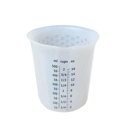 Kundenspezifische Skala hitzebeständiges der Silikon-Küchen-Werkzeug-messende Schalen-500ml 16oz