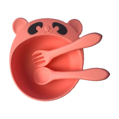 Freie tragbare Silikon-Schüssel und Löffel Panda Shape Baby Silicone Productss BPA