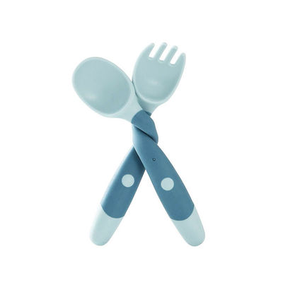 Baby-Silikon-Fütterungslöffel und Gabel-Ebene Bendable BPA freies Eco freundlich