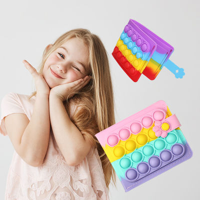 Baby-Silikon-Produkt-Silikon-Münzen-Geldbeutel-spielt sensorische Spielwaren-Kinder 2022 den Kindergeldbörsen-Regenbogen