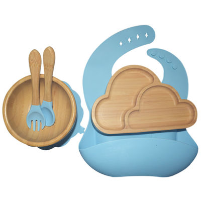 Baby-Silikon-Produkte BPA überziehen freie gesetzter Elefant-hölzernen Silikon-Saugplatten-Satz