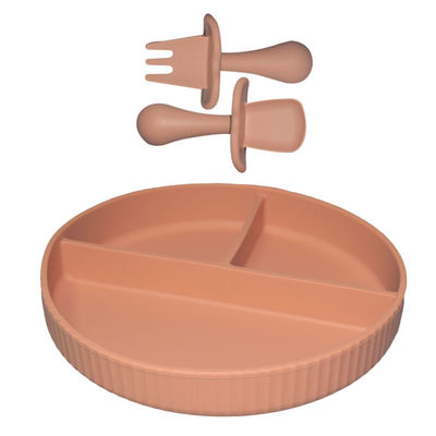 MHC Tischgeschirr Baby Silicone Fütterung Set Teller Gabel und Löffel Für Kleinkinder Kinder
