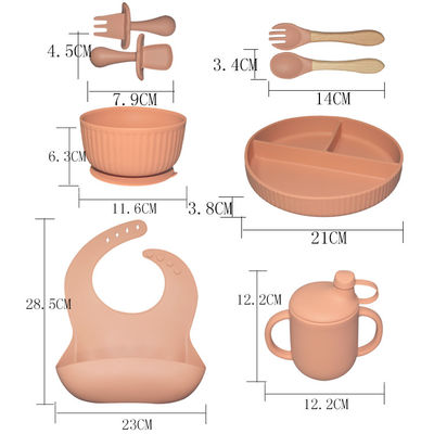 Nahrungsmittelzufuhr Set Silikon-Saugplatte Set mit Silikon-Saug und Löffel