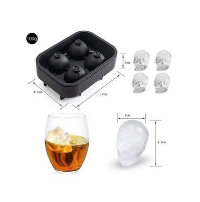MHC Lebensmittelstufe 4 Hohlraum-Eiswürfel-Träger Silikon-Eiswürfel-Träger-Formen Flexibler Gefrierschrank Sichere Kuchenformen
