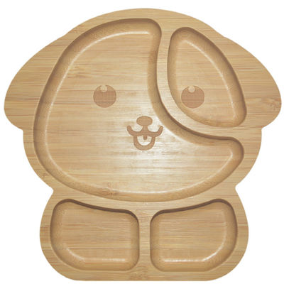 MHC-Silizium-Bamboo-Baby-Platte BPA-freie Divided-Saug-Restaurant Holz-Lebensmittel Bambus Besteck