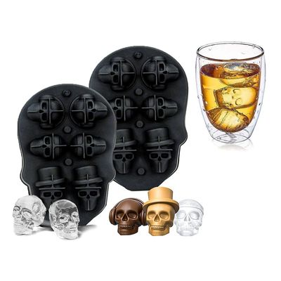 MHC 3D Schädelform Schädel Eis Formen für Whisky-Tray mit nicht verschütteten Deckel