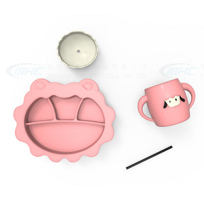 MHC Neugeborene Schafe Silikon Entwöhnung Fütterungstisch Schüssel Bib Löffel Essentials Saugplatte Set