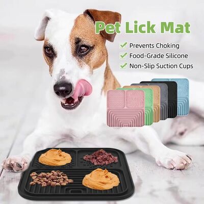 Silikon-Hunde-Lick-Matte für Lebensmittel, langsame Fütterung, Futtermatte für Haustiere mit Saugbecher, rutschfester Katzen-Lick-Pad, Geschirrspüler