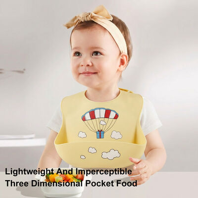 Silikon Baby Bibs Wasserdicht Weiches Silikon Bib mit Nahrungsmittelfänger Verstellbares Baby Fütterungs Bib für Babys